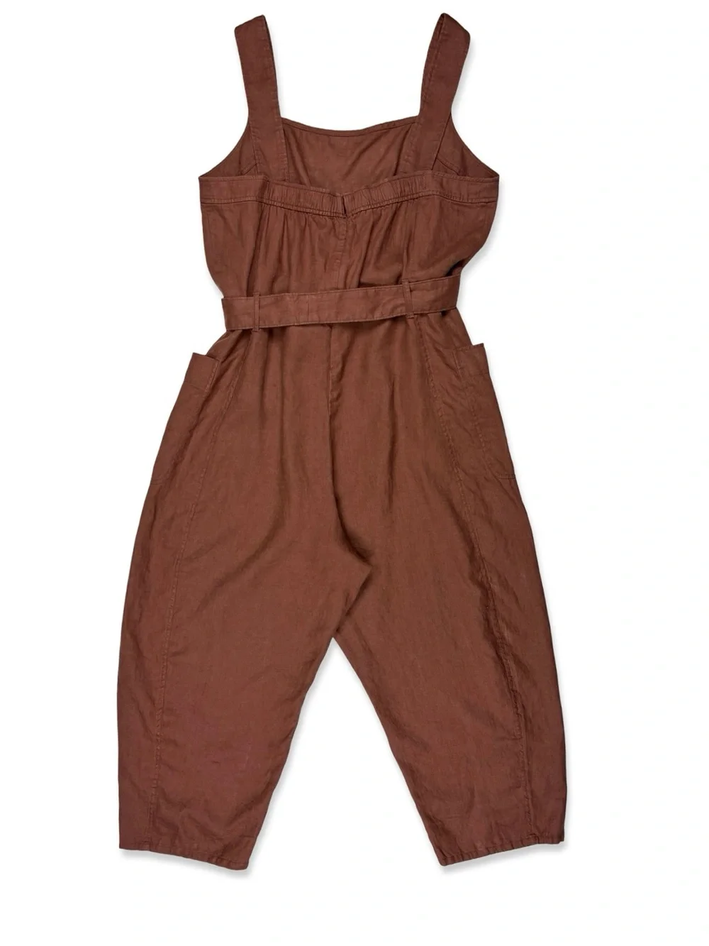 Everlane Brown Linen Utility Coveralls